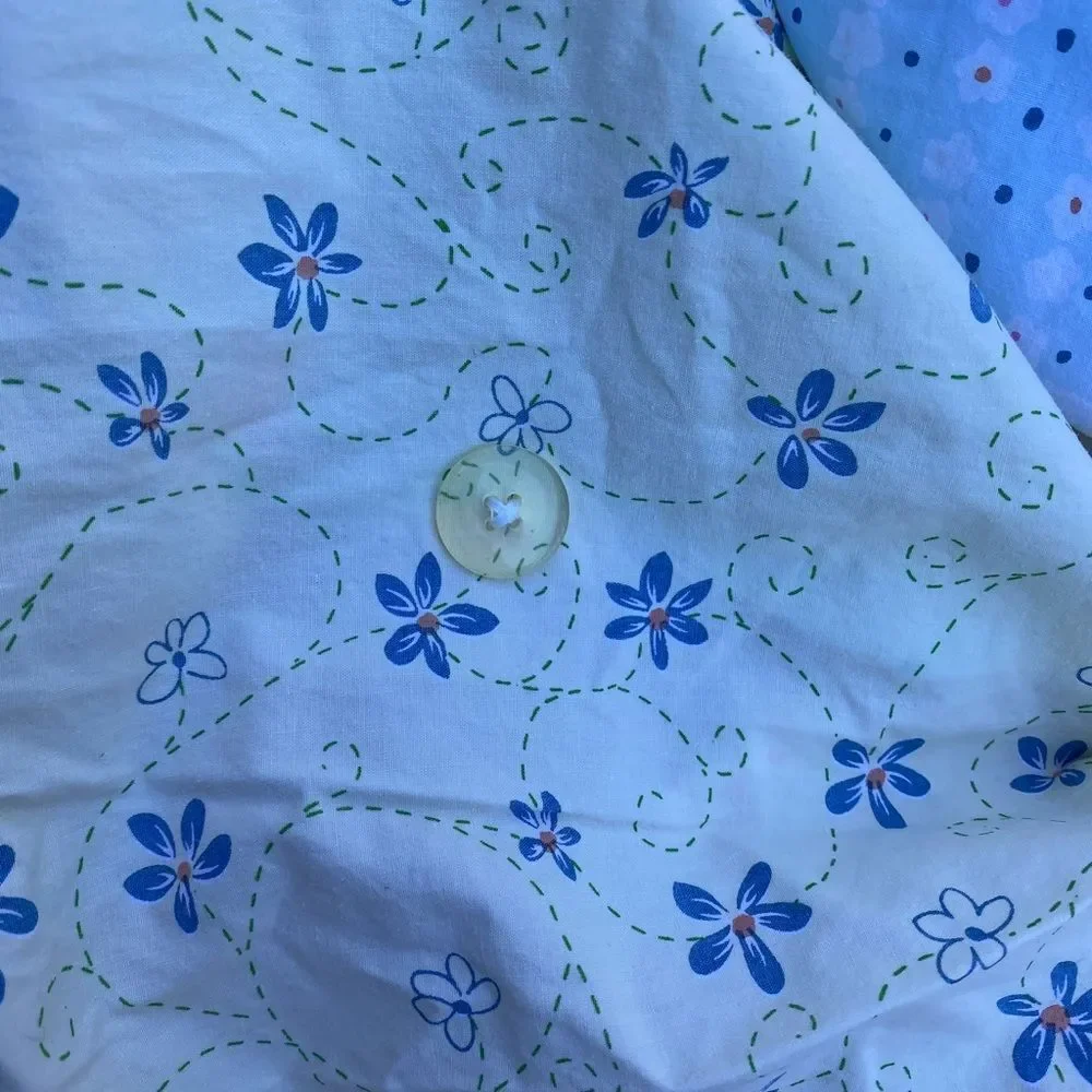 Pottery Barn Kids Floral Pastels White Pink Duvet Cover with Envelope Closure